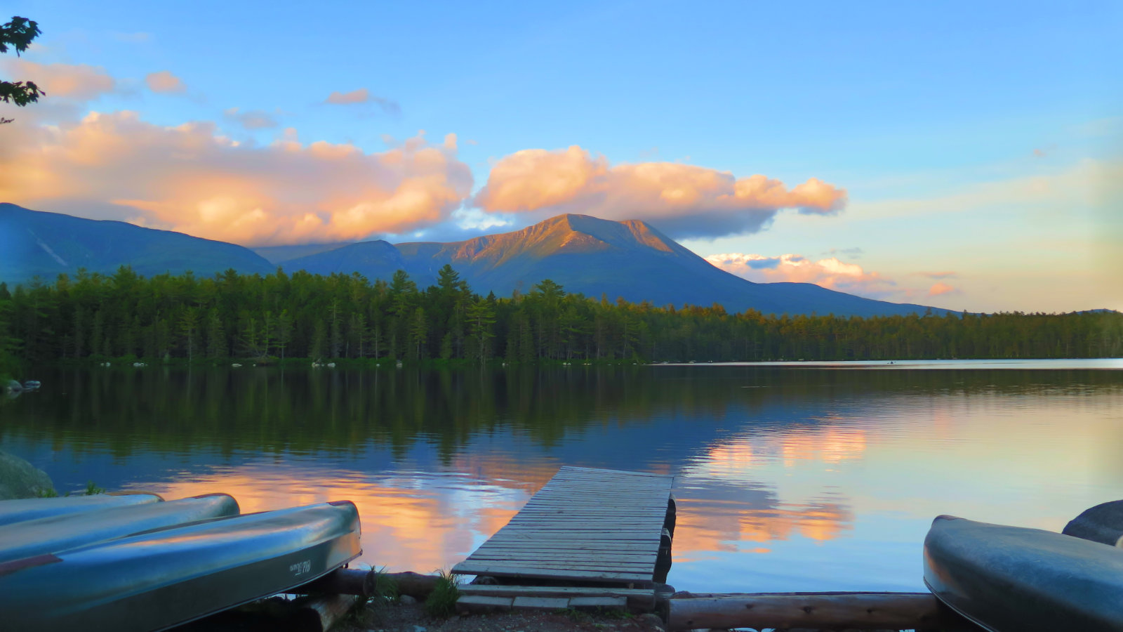 Mount Katahdin over Daicey Pond. 