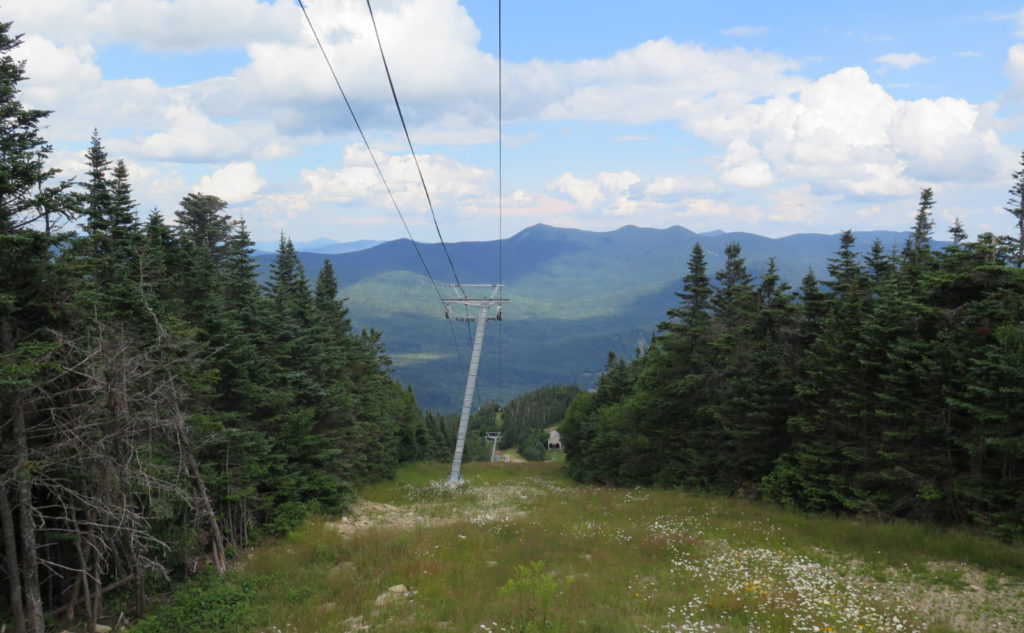 Looking at Tripyramid from just below the top of the ski area.