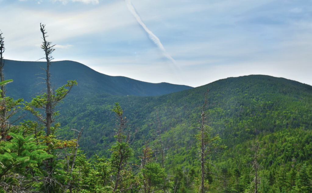 Pemi Loop 2022: Looking toward Galehead, with its hut on the col. 