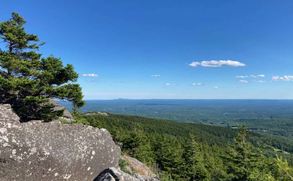 View of Mt Wachusett from Mt Monadnock, New Hampshire. 