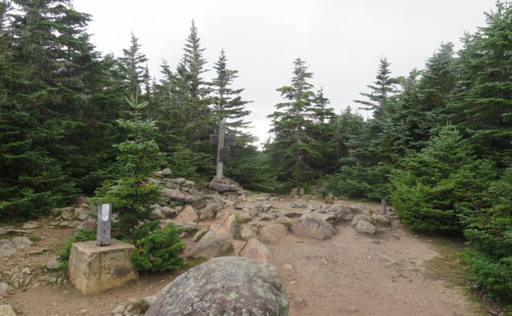 Close-up of the old fire tower supports on the summit of Carter Dome. 