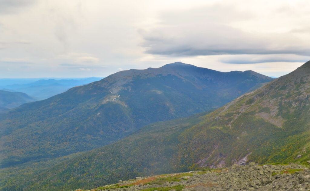 A view of Mt Washington, across the Great Gulf, from near the summit of Mt Madison, New Hampshire. 