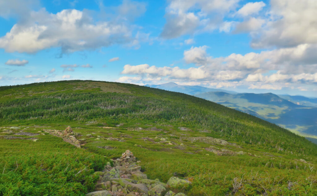 Mt Guyot, with Mt Washington in the background. 