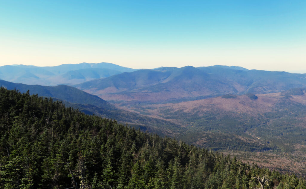 Western Pemigewasset Wilderness; great views of much of the Pemi Loop, and Owl's Head. 