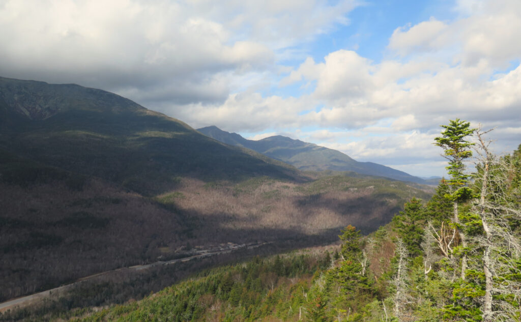 View of Mt Adams and Mt Madison across Pinkham Notch, NH. 