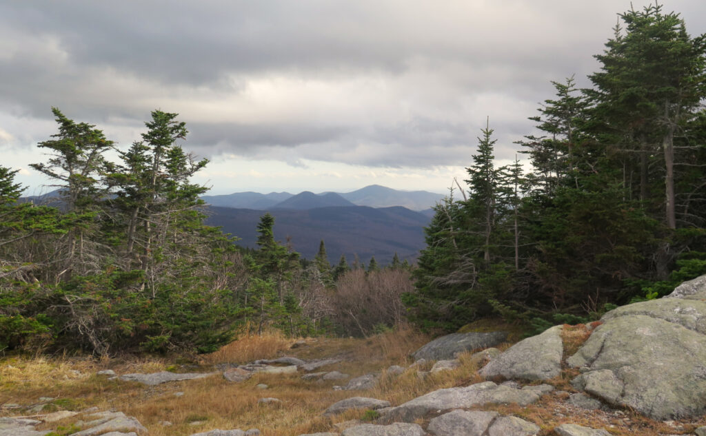 View of Mt Doublehead, and Mt Kearsarge, from the ski area on Wildcat Mountain. 