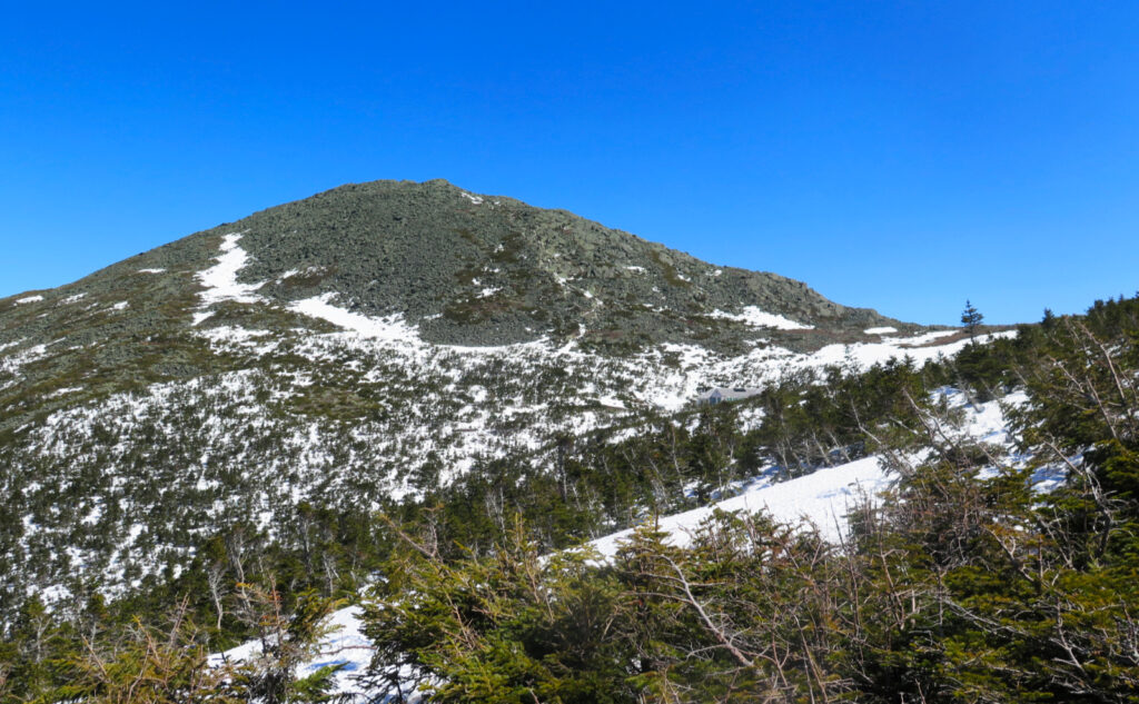 Mt Madison, as seen from the Airline Trail on Mt Adams. The AMC Madison Spring hut is in the col between the two peaks. 