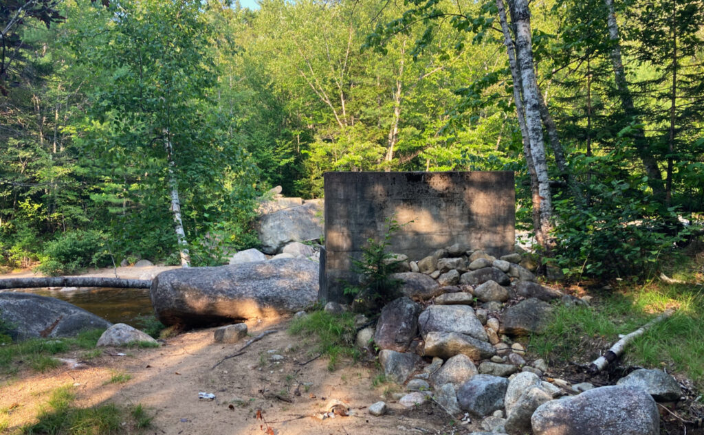 Bridge stanchions. 
Pemigewasset Wilderness, east side, White Mountains, New Hampshire. 