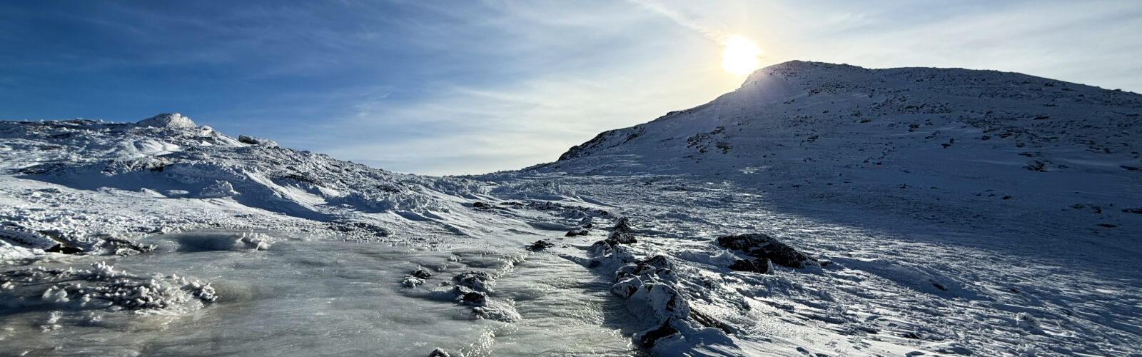 Trail leading to Mt Monroe from the Lakes of the Clouds hut.